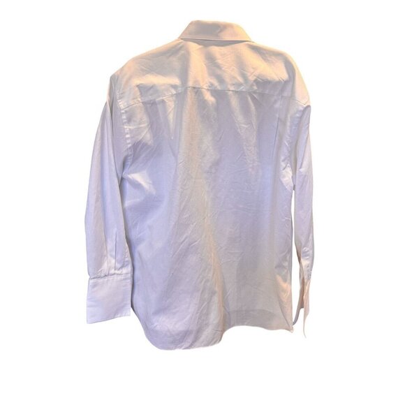 David Donahue White Cotton Ribbed Classic Fit Button-Up Mens Shirt 18/34-35 - Picture 3 of 11